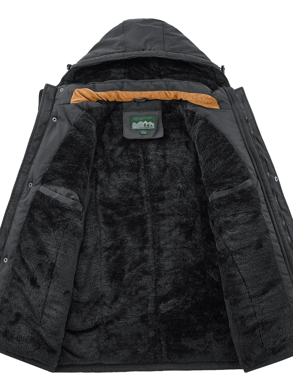 Men's Winter Fleece-Lined Jacket with Hood, Windproof & Waterproof Warm Casual Outerwear, Stylish and Comfortable Design Jacket for Cold Weather
