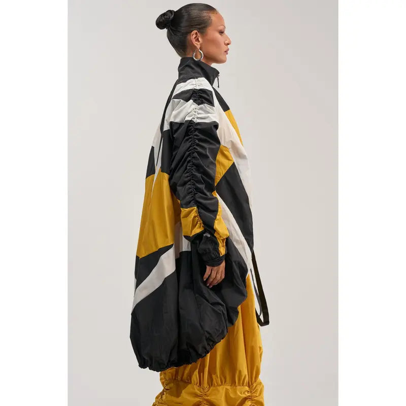 DON'T MIND ME HIGH LOW WINDBREAKER IN YELLOW