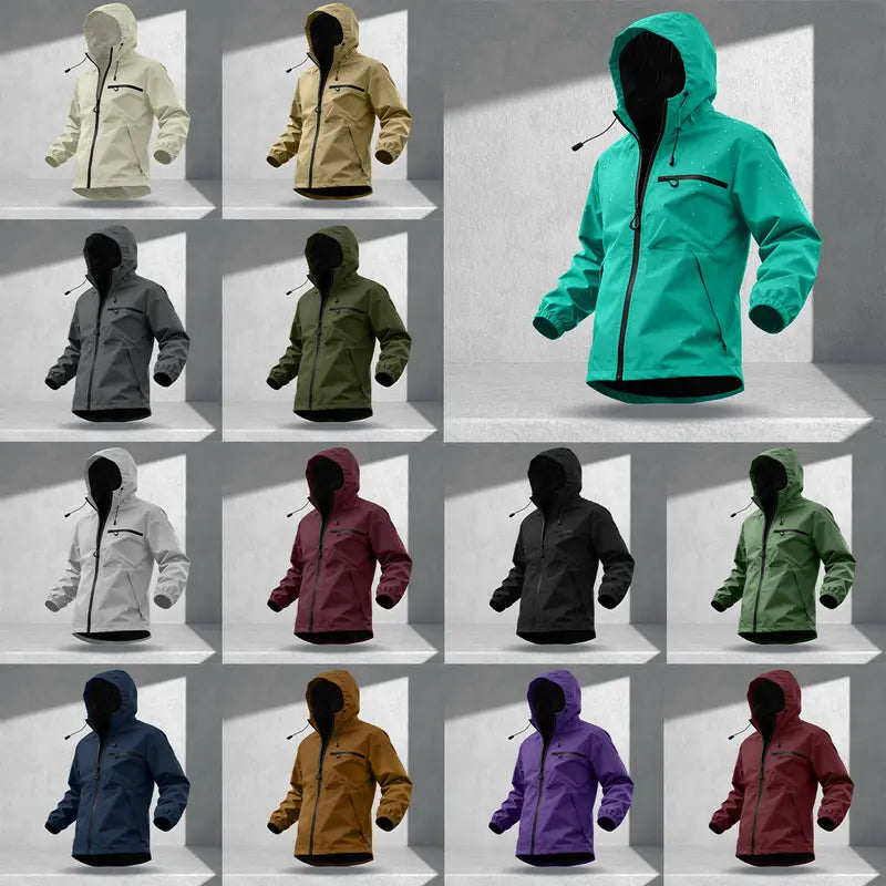 Men's casual hooded jacket, fashionable multi-purpose outdoor casual windproof and waterproof jacket with adjustable hat design, waterproof and wear-resistant surface design, suitable for daily commuting, cycling, park camping, clock in time, suit...