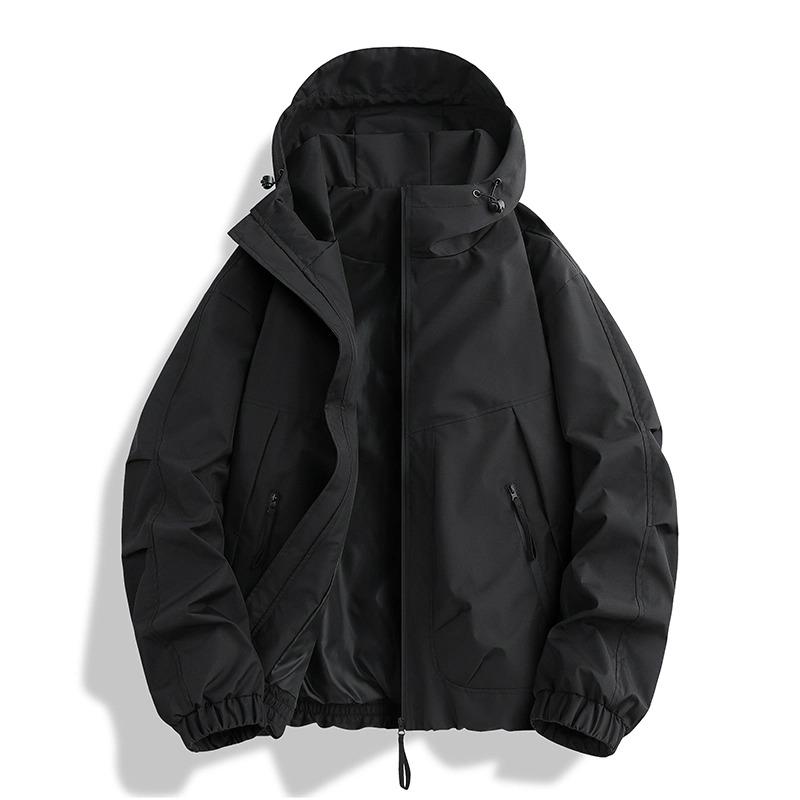 Male Windbreaker Jacket - Lightweight Athletic Techwear Outerwear with Sun Protection, Breathable and Quick Dry, 6-Colors, Hooded, Long Sleeve, Normal Type, Running, Techwear Styling, Uv-Protective wind resistant casual fall, Zip