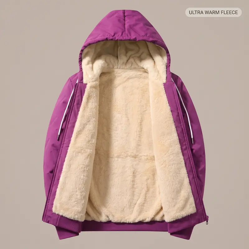 【JOGWAVE】Women’s Thick Padded Full-Zip Hooded Jacket | Windproof & Warm Winter Heavyweight Coat XS-2XL