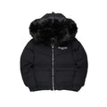 Langston Black Puffer Jacket with Fur Hood