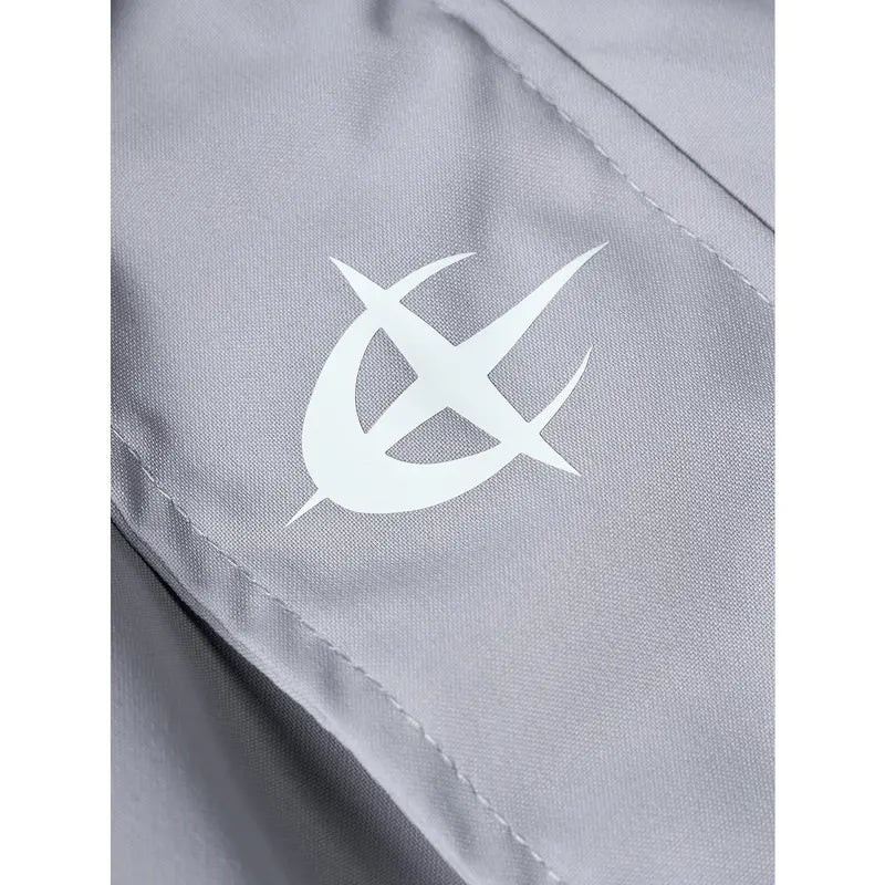 Men's Stylish Futuristic Techwear Windbreaker Coat - Long Sleeve, Grey & White Aesthetic, Trending Popular Clothes, Outdoor Stuff for Adults, Streetwear Top with Pockets for Spring