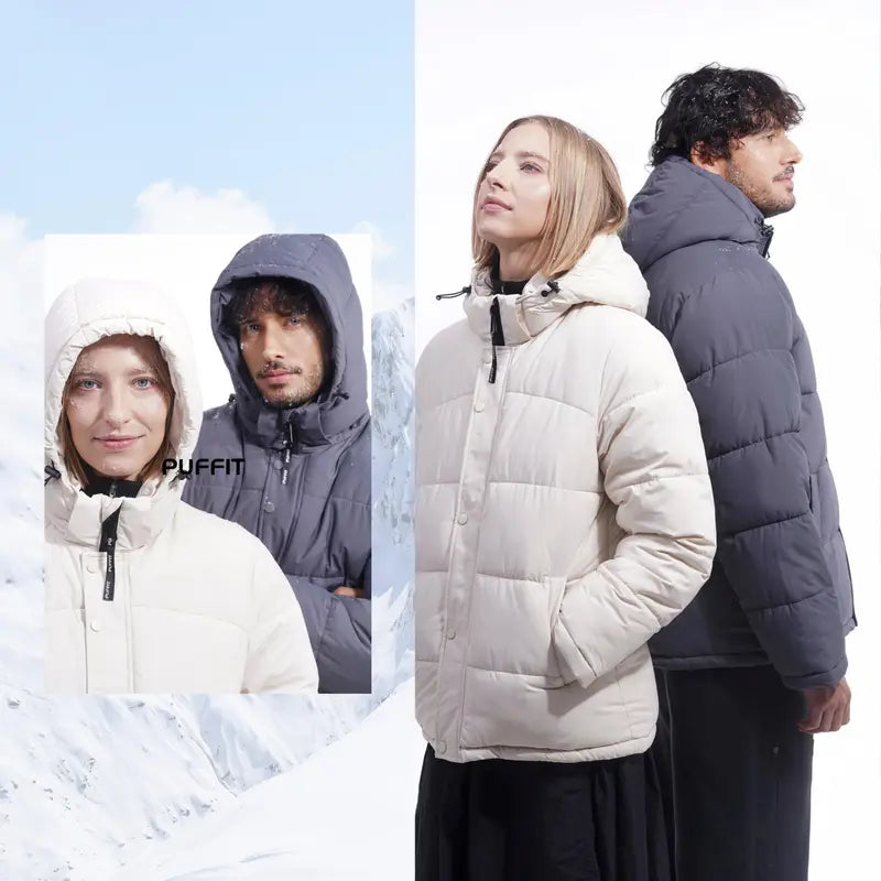 PUFFIT WarmCore Premium Detachable-Hood Puffer Jacket | Classic Lightweight Winter Coat,Windproof,Water-Repellent,Adjustable Drawstring Design,Womenswear,Tops,Outerwear,Long Sleeve,Fall Jacket,2026 Shopping