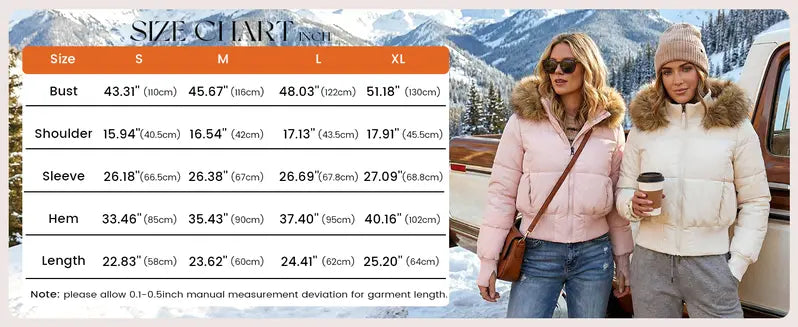 Arssm Womens Cropped Puffer Jacket Hooded Winter Warm Puffer Coat
