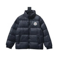 Comfy Warm Shiny Nylon Stand Collar Puffer Outerwear, Black Windproof Quilted Jacket