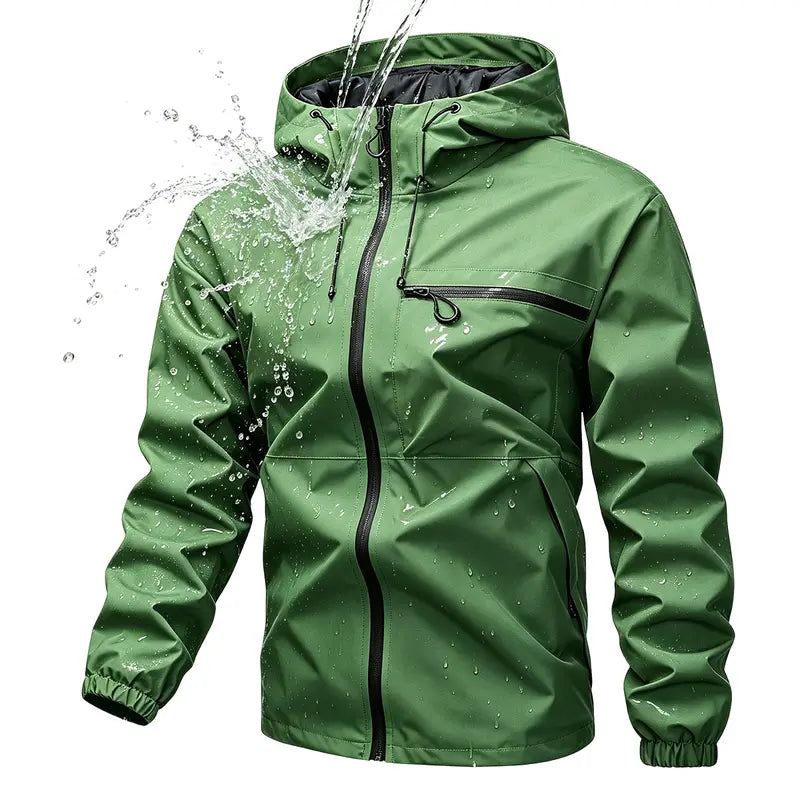 JOGWAVE Men’s Lightweight Hooded Windbreaker Jacket - Menswear Tops, Athletic Plain Regular Fit, Windproof Polyester, Long Sleeve, Zipper Closure, Pockets for Casual Outdoor Everyday Wear