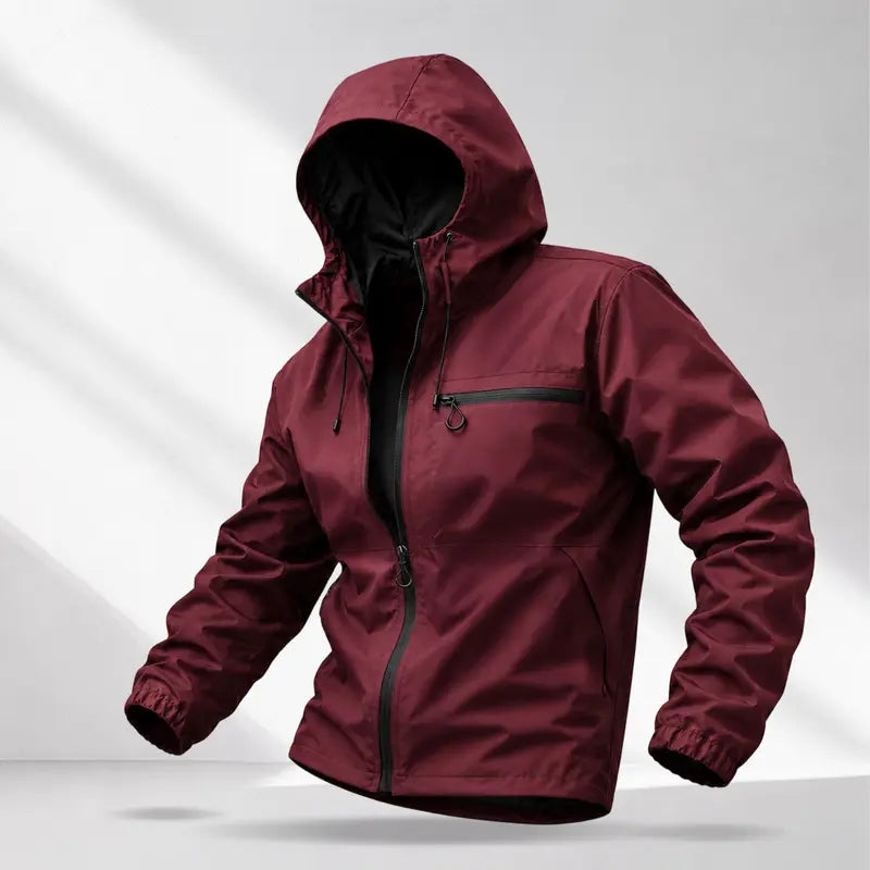Men’s American-Style Outdoor Functional Lake Green Hooded Jacket | Lightweight Windproof Waterproof Casual Jacket, Stylish Men’s Jacket