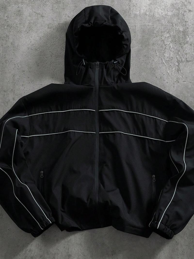 Best seller in the US market! Functional Style Hooded Softshell Jacket with 3M Reflective Trim, Windproof & Waterproof, Loose Outdoor Casual Outerwear