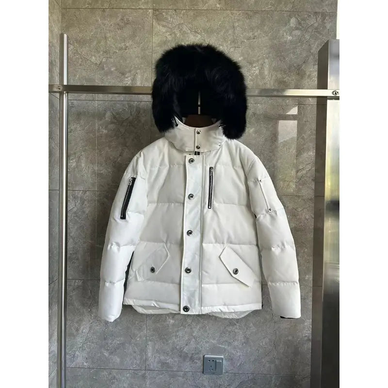 Winter Jacket with Fur Hood and Pockets for Men and Women Unisex Design for Cold Weather Everyday Wear and Layering