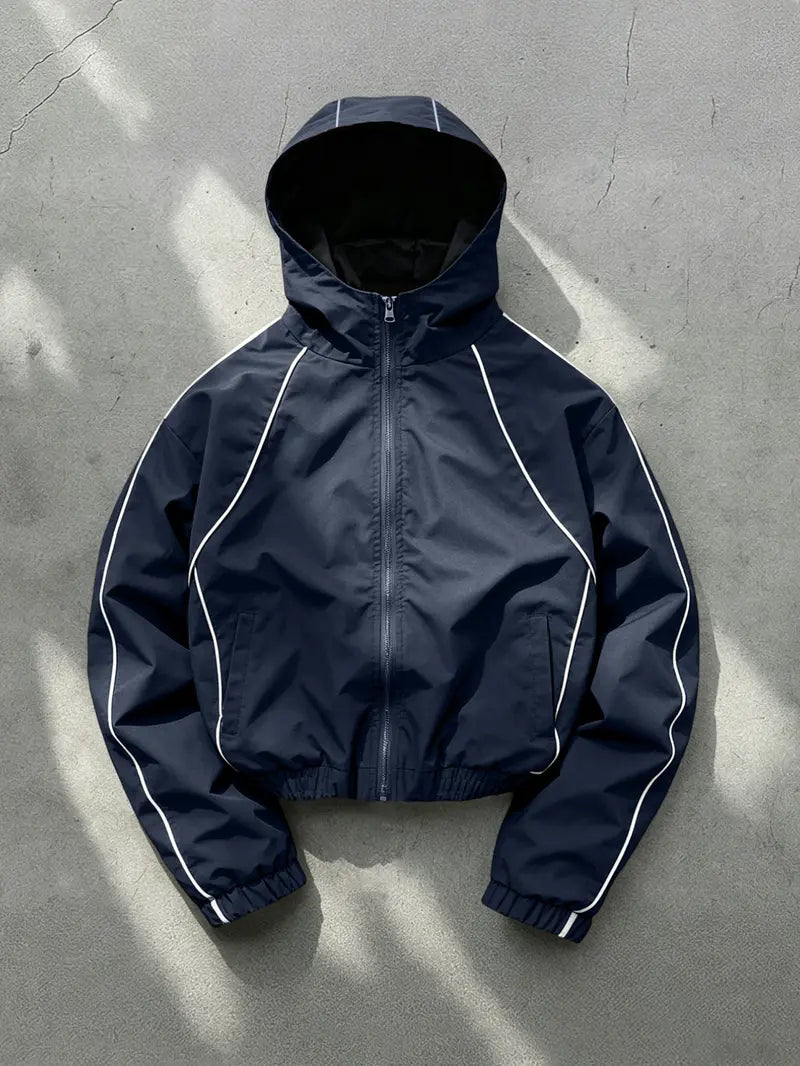 Men's Hooded, Long Sleeve Casual Style, Wind-Resistant Wrinkle-Free Fabric, Bright Color, All Seasons, Daily Wear, Night Run, Shopping, Coats, Street Casual Jacket