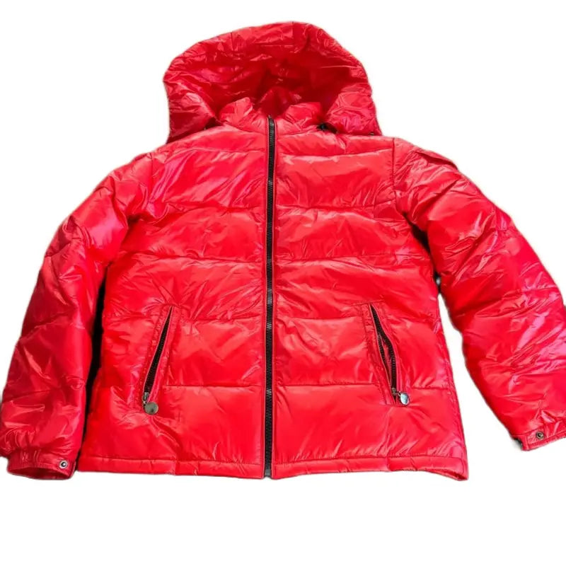 Men's Hooded Puffer Winter Coat - Long Sleeve, Zipper Closure, Versatile Casual Wear - Tops, Menswear
