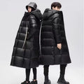 Winter New Arrival Black Gold Down Jacket Unisex Winter Style Shiny Long-Length Thickened Warmth Machine Washable