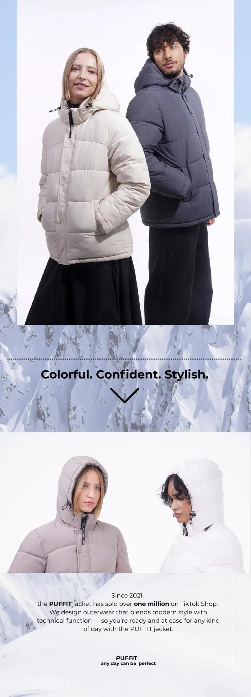 PUFFIT WarmCore Premium Detachable-Hood Puffer Jacket | Classic Lightweight Winter Coat,Windproof,Water-Repellent,Adjustable Drawstring Design,Womenswear,Tops,Outerwear,Long Sleeve,Fall Jacket,2026 Shopping
