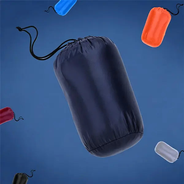 Men’s lightweight down jacket with a stand collar and storage feature; available in five colors; portable, compressible, warm, and highly puffy for autumn/winter; zippered outerwear; five-color stand-collar zippered portable travel outerwear for a...