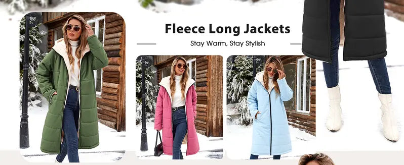 【Pre‑Season Price】HEEKPEK Women's Oversized Sherpa Fleece Lined Long Hooded Puffer Coat - Long Sleeve, Windproof, Waterproof, Insulated, Basic, Casual, Athletic, Outdoors Waterproof Wear