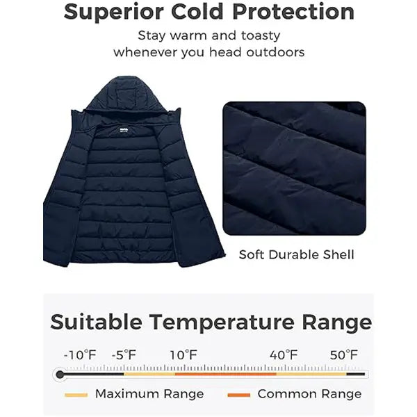 Wantdo 2026 NEW Women's Plus Size Lightweight Puff Style Solid Color Down Jacket - Packable Hooded Long-Sleeve Quilted Winter Coat, Casual Womenswear Gift Idea, Soho Chic, Solid Color Women's Down Jacket, Lightweight Women's Down Jacket