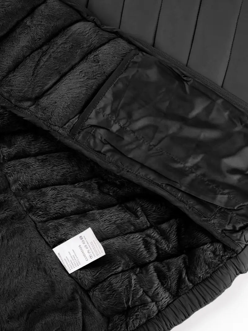 Women's Winter Lightweight Quilted Jacket Outerwear, Casual Fitted Design with Zipper, Plain Pattern, Perfect for Daily Commute and Fall/winter Wear