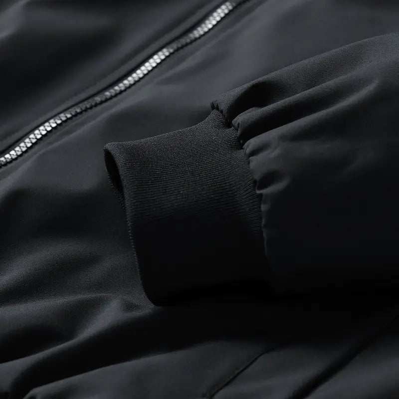 Men's Retro Long-Sleeve Plain Baseball Bomber Jacket - American-Style Lightweight Windproof Waterproof Fitted Streetwear Outerwear, Casual Daily Clothes