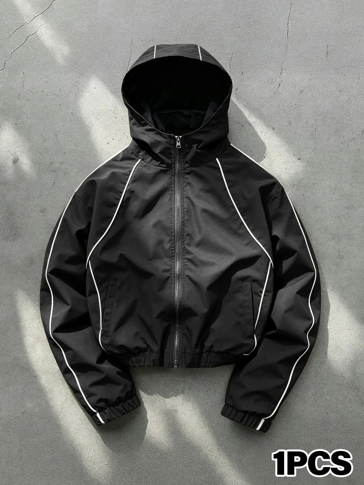 Men's Hooded, Long Sleeve Casual Style, Wind-Resistant Wrinkle-Free Fabric, Bright Color, All Seasons, Daily Wear, Night Run, Shopping, Coats, Street Casual Jacket