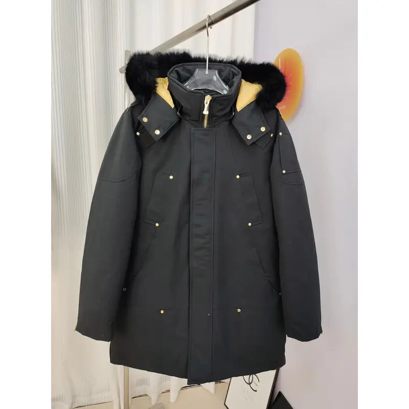 Winter Jacket with Fur Hood and Pockets for Men and Women Unisex Design for Cold Weather Everyday Wear and Layering