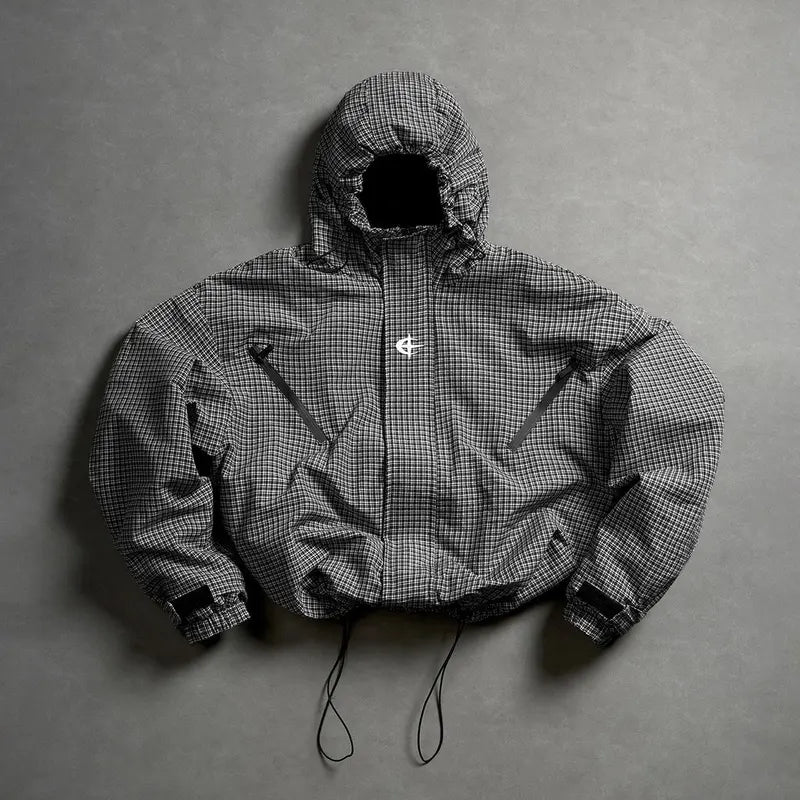 Men's Lightweight Hooded Windbreaker Coat - Khaki Menswear Tops, Stylish Sports Outerwear for Casual Athletic Running & Hiking