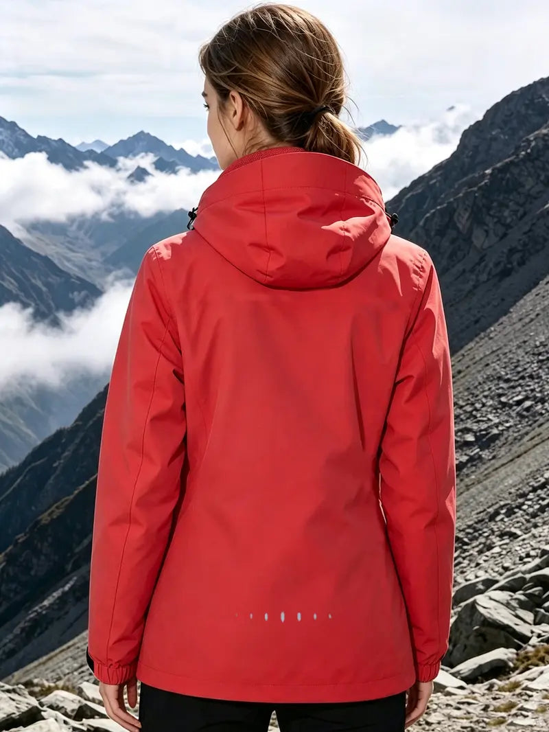 Women’s Hooded Hardshell Jacket | Windproof & Waterproof Spring/Autumn Outdoor Hiking Jacket, perfect for commuting and outings