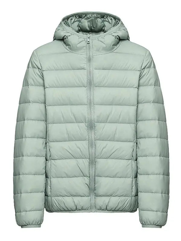 Clean Gent women’s winter down jacket, 90% white duckdown content, casual slim-fit hooded outerwear with pockets, lightweight and warm for autumn/winter commuting, new arrival for fall