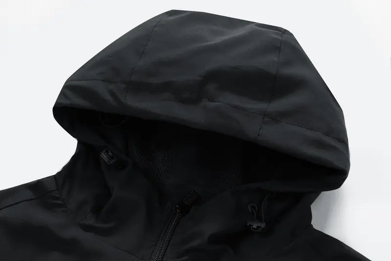 Men’s Unisex 2 Piece Sporty Clothing Set Hooded Long Sleeve Jacket & Below the Ankle Long Pants, Adjustable Hood, Breathable Wind Fabric, Elastic Cuffs, Lightweight Drawstring, All Seasons, for Sport Lover Lifestyle Hiking