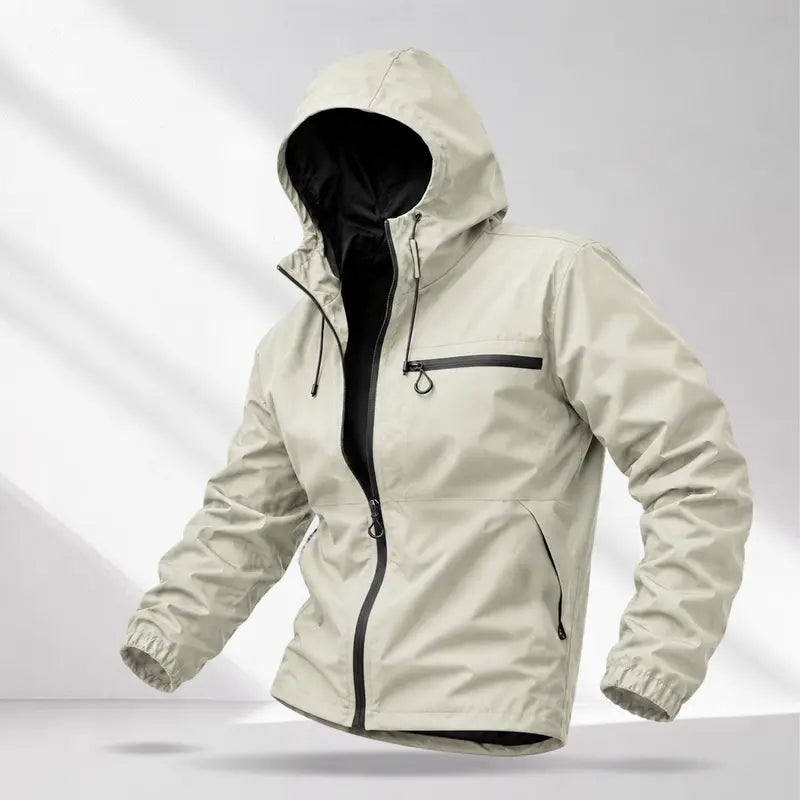 Men’s American-Style Outdoor Functional Lake Green Hooded Jacket | Lightweight Windproof Waterproof Casual Jacket, Stylish Men’s Jacket