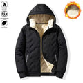 Men’s Basic Korean Woven Winter Hooded Jacket, Thick Warm Zip-Up Windproof Outerwear with Full Zipper Closure, Front Pockets, Suitable for Outdoor Sports, Commuting, Cold Weather Menswear Coats Long Sleeve Motocross Beige
