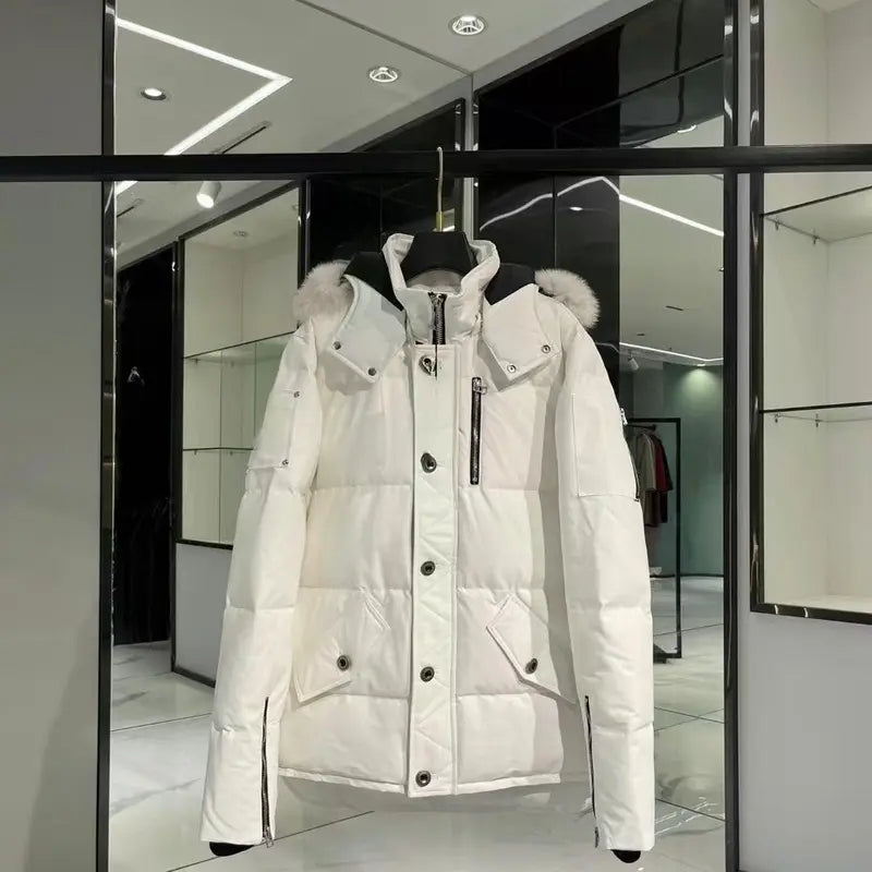 Winter Jacket with Fur Hood and Pockets for Men and Women Unisex Design for Cold Weather Everyday Wear and Layering