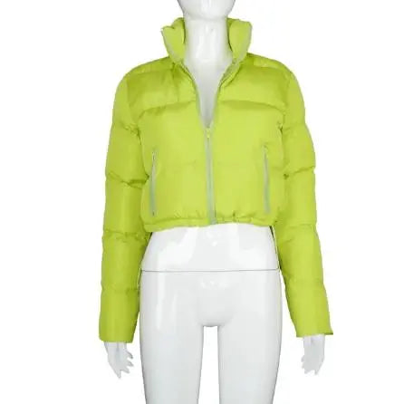 CUTENOVA Fall Winter Solid Down Coat Puffer Jacket and Coats for Women Bubble Outerwear Cropped Outwear Oversized Clothing Casual Womenswear
