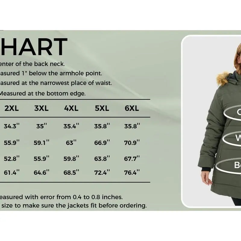 Women's Plus Size Quilted Mid-Length Polyester Puffer Coat - Long Sleeve, Water-Proof, Thick Keep Warm Jackets & Coats, Light Fabric, Flattering Fit Outerwear for Ladies