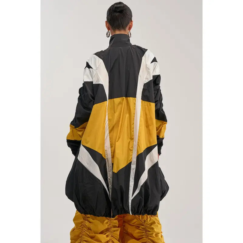 DON'T MIND ME HIGH LOW WINDBREAKER IN YELLOW