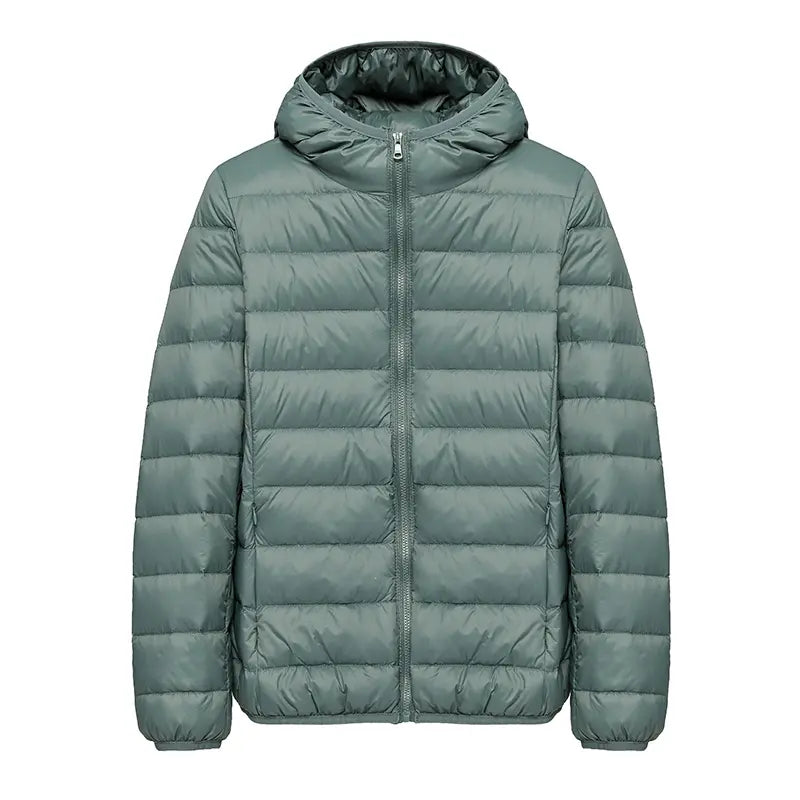 Clean Gent women’s winter down jacket, 90% white duckdown content, casual slim-fit hooded outerwear with pockets, lightweight and warm for autumn/winter commuting, new arrival for fall