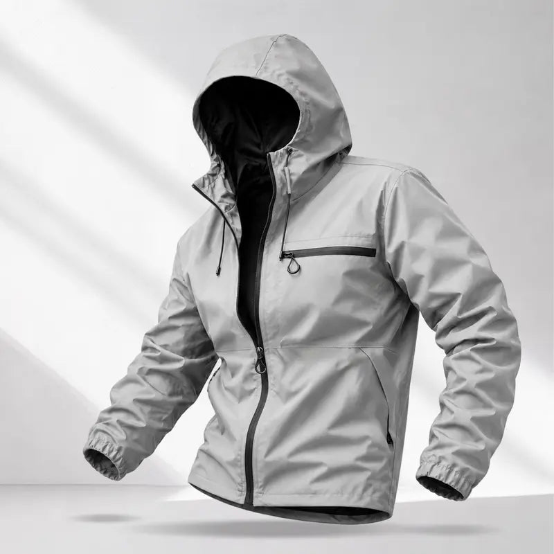 Men’s American-Style Outdoor Functional Lake Green Hooded Jacket | Lightweight Windproof Waterproof Casual Jacket, Stylish Men’s Jacket