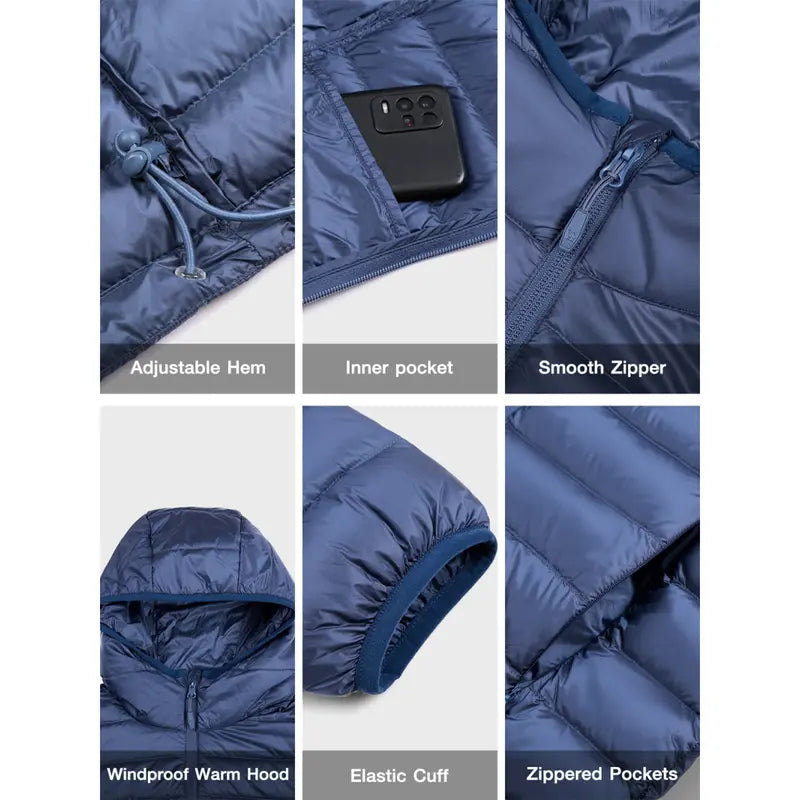 CAMEL Women's Ultra-Light Portable Down Jacket | 85% Duck Down Filling | Waterproof and Windproof | Foldable for Storage | Versatile for Various Occasions
