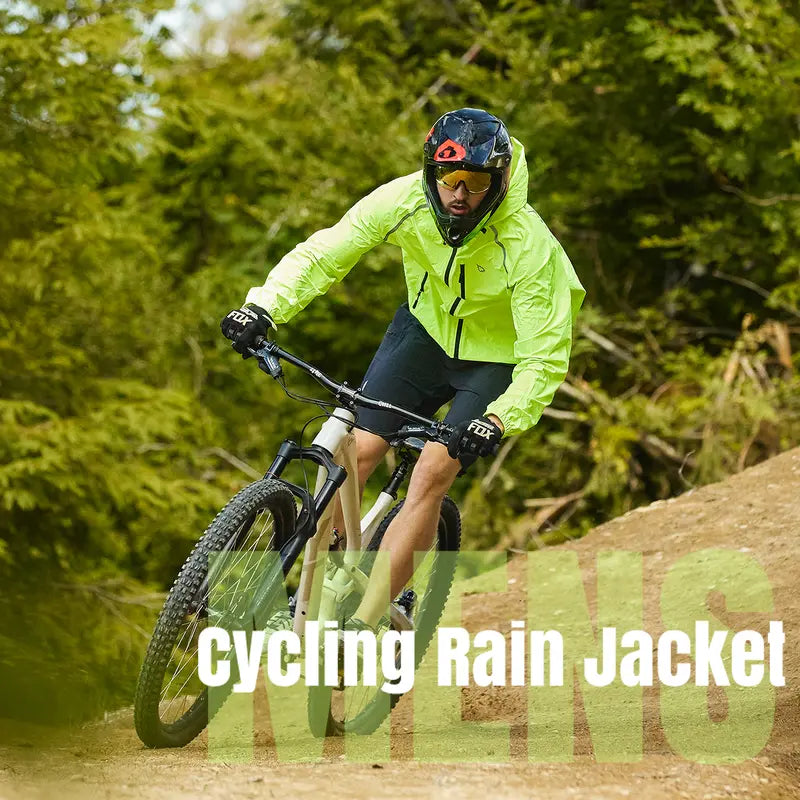 Baleaf Men's Packable Long Sleeve Synthetic Rain Jacket - Reflective, Waterproof, Wind Resistant Outerwear, Lightweight Hooded, Machine Washable Outdoor Everyday Wear for Cycling, Hiking