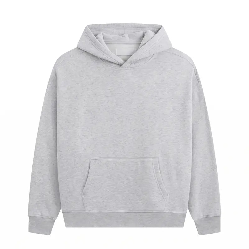 Men's Cotton-Poly Plain Solid Casual Long-Sleeve Fitted Pullover Hoodie - Soft, Breathable, Skin-Friendly, Lightweight, Machine-Washable Minimalist All-Seasons Streetwear Top