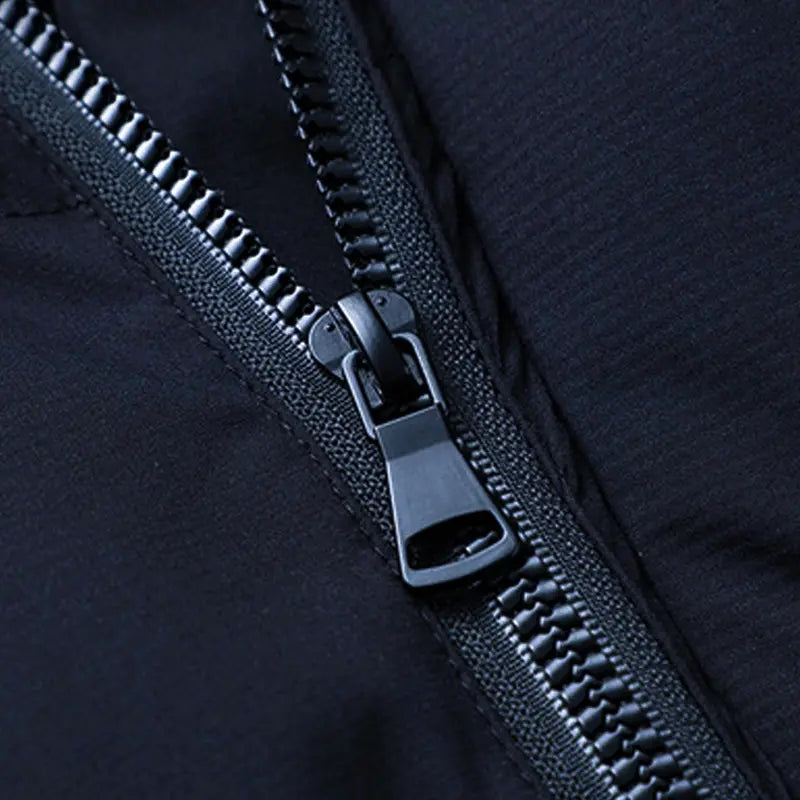 Men's Autumn Winter Mid-Length Hooded Down Coat - Quilted Outerwear Jacket, Coats for Casual Wear, Plain Design, Stylish Zipper-Button Front Closure, Multiple Zippered Pockets, Straight Cut, Casual Topstitching