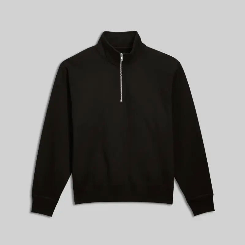 Men's Cotton Blend Quarter Zip Sweatshirt - Plain, Thick Soft, Casual Athletic Streetwear Long Sleeve Pullover with Pocket, Classy Drape Outfit
