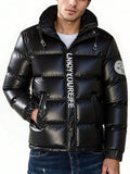 Men's Fitted Cut Shiny Glossy Polyester Jacket - Plain, Breathable, Casual Top