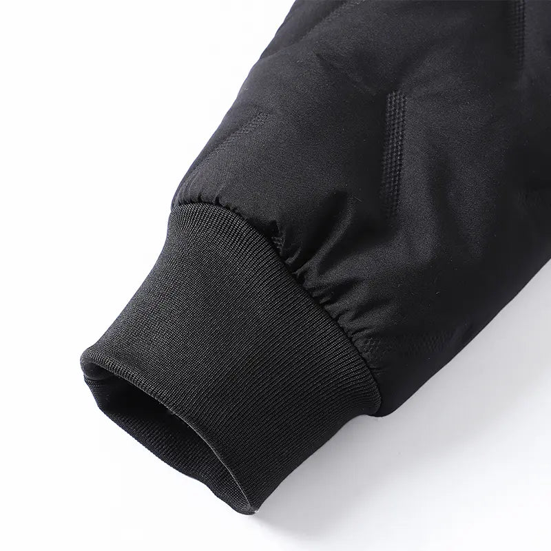 Men's Casual Plain Winter Jacket - Warm Fleece-Lined, Regular-Fit Polyester Pull-On Coat for Cold Weather Outdoor Wear