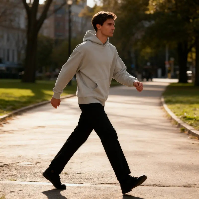 Men's Cotton-Poly Plain Solid Casual Long-Sleeve Fitted Pullover Hoodie - Soft, Breathable, Skin-Friendly, Lightweight, Machine-Washable Minimalist All-Seasons Streetwear Top
