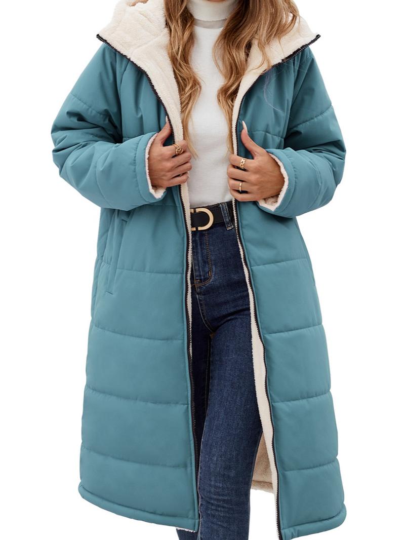 【Pre‑Season Price】HEEKPEK Women's Oversized Sherpa Fleece Lined Long Hooded Puffer Coat - Long Sleeve, Windproof, Waterproof, Insulated, Basic, Casual, Athletic, Outdoors Waterproof Wear