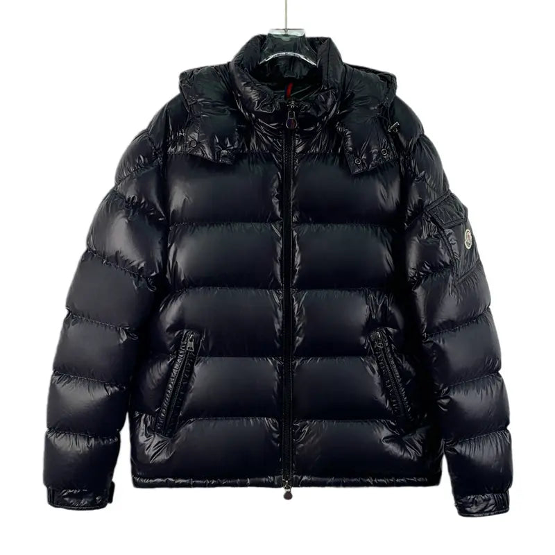 RDLT— Moncler Maya Black Logo Hooded Down Jacket Size 5