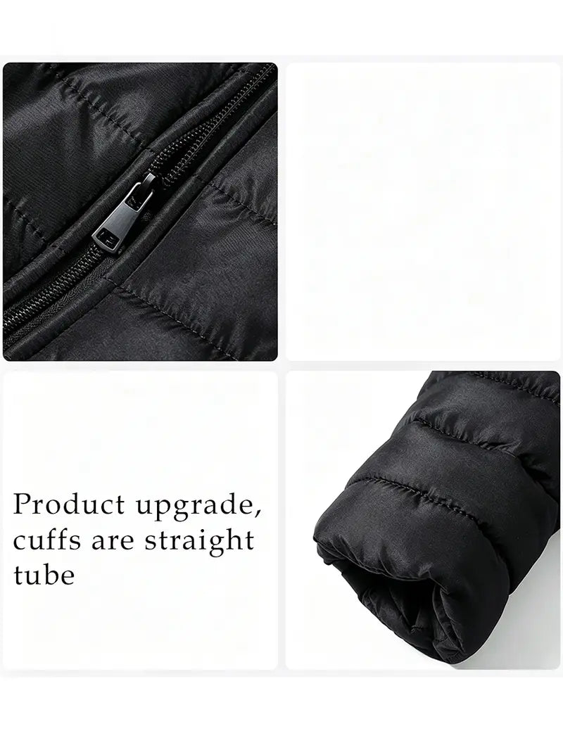 Women’s solid-color zip-up jacket, warm long-sleeve cotton outerwear (runs large—order one size down), hidden zipper pockets, suitable for autumn and winter, cold-resistant cotton coat/padded vest for outdoor everyday wear, new arrival for fall.