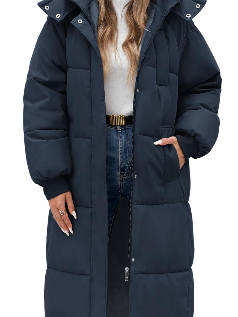 [Restock] UMIPUBO Winter Women's Long Quilted Puffer Jacket, Winter Thick Warm Hooded Zip-Up Parka with Pockets, Long Sleeve Loose Fit Casual Fashion Casual Outerwear, Loose Fit Jacket, Jackets Zip Up
