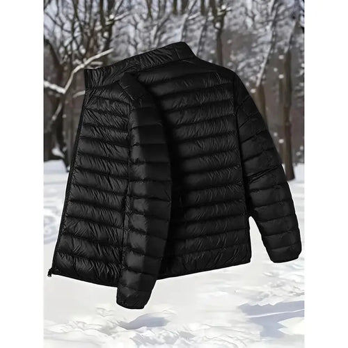 Functional Mensfashion Quilted Outerwear to Keep Warm, Slim‑fit Silhouette, Full‑zip Construction, Wind‑resistant Feature, Ideal for Traveling, Commuting and Various Cold‑season Casual Occasions